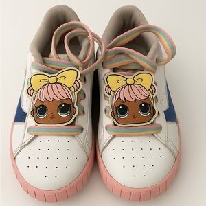 Puma Kids' White and Pink Sneakers with Character Charm